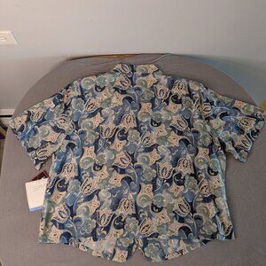 nwt nos stunt 100% silk Hawa floral button top vintage plus size 3x stunt